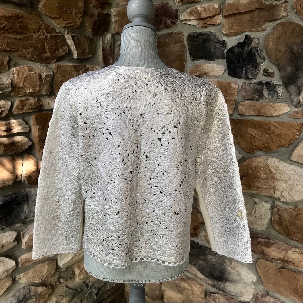 Nic & Zoe Shimmered Metallic Lace Jacket - Picture 7 of 16
